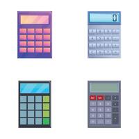 Basic calculator icons set cartoon . Calculator in various color vector