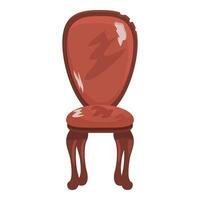 Old broken chair with scratches is standing on white background vector