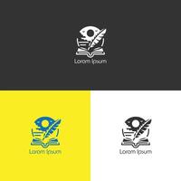 simple poetry logo with different background colors variations vector