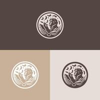 simple poetry logo with different background colors variations vector