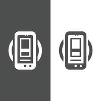 logo H with mobile phone in gray color vector