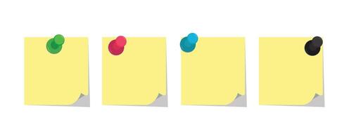 notes paper pin vector
