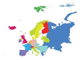 europe map design flat color vector