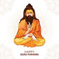 Guru purnima celebration greeting card background vector