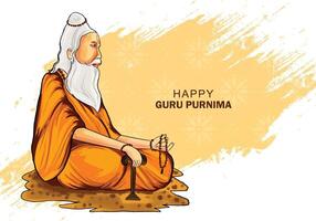 Guru purnima celebration holiday card background vector