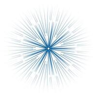 Modern sunbeams blue lines on white background vector