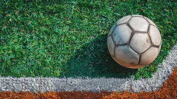 Soccer Ball on Lush Green Field photo