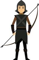 Illustration of a Archer with a bow and arrow in his hand vector