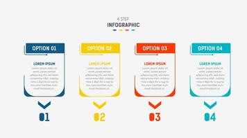 Four Step Infographic label design template with line icons. process steps diagram, presentations, workflow layout, banner, flow chart, info graph illustration. vector