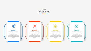 Three Step Infographic label design template with line icons. process steps diagram, presentations, workflow layout, banner, flow chart, info graph illustration. vector