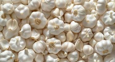 A Collection of Whole Garlic Cloves on a White Surface photo