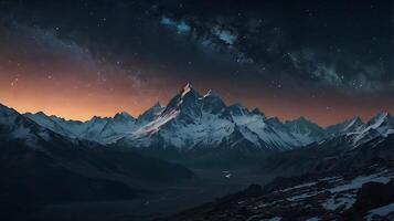 a tranquil mountain landscape unfolds, surrounded by the echoing silence of the void, background photo