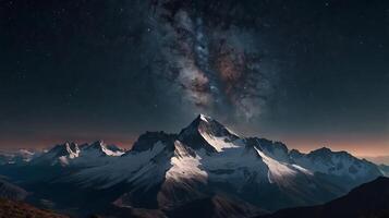 a tranquil mountain landscape unfolds, surrounded by the echoing silence of the void, background photo
