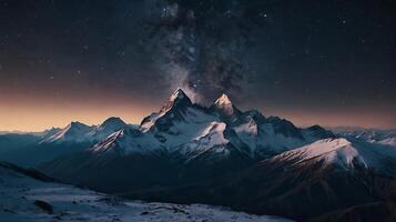 a tranquil mountain landscape unfolds, surrounded by the echoing silence of the void, background photo