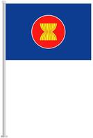 ASEAN national flag pole icon isolated on white background. vector