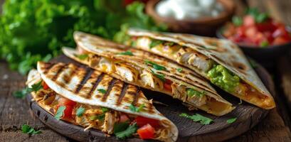 Grilled Chicken and Avocado Quesadillas With Fresh Tomato Salsa photo