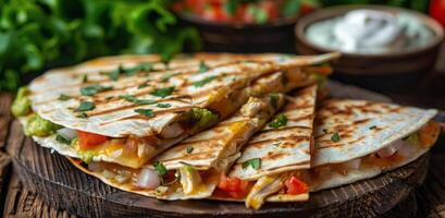 Grilled Chicken and Avocado Quesadillas With Fresh Tomato Salsa photo
