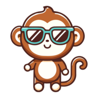 cute monkey cartoon icon character png
