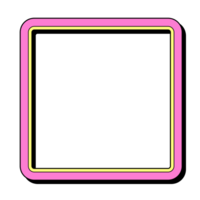 Element frame square retro 80s-90s style. png