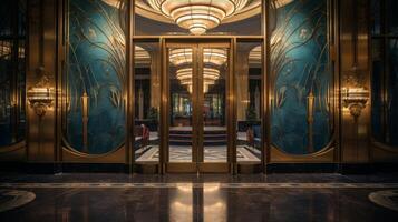 Elegant double doors with ornate details photo