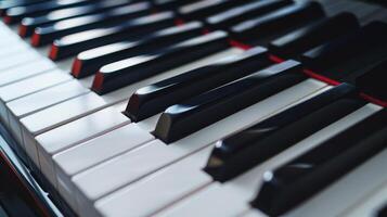 A detailed look at the ivory keys of a grand piano photo