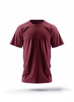 Mockup of a plain burgundy t-shirt, ideal for graphic design projects photo