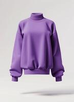 Mockup of a purple turtleneck sweater photo