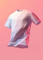 White t-shirt mockup on a pink background photo