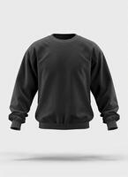 Black Crew Neck Sweatshirt Mockup photo