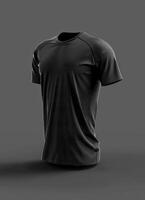 Mockup of a plain black T-shirt photo