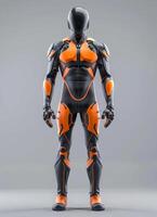Exosuit mockup with orange accents photo