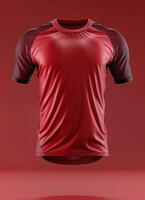 A red athletic jersey mockup photo