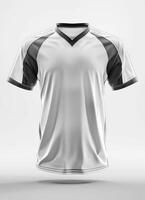 White jersey mockup with black accents photo