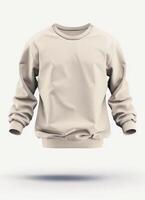 A mockup of a cream colored sweatshirt for graphic design photo