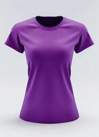 A high-quality purple womens t-shirt mockup, perfect for showcasing your graphic designs photo