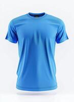 A simple, blue t-shirt mockup for graphic design projects photo