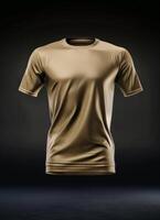 Khaki T-shirt mockup for design projects photo
