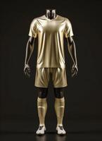 Golden soccer uniform mockup photo