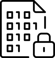 Binary code secure, File Document Icons, simple illustration editable stroke. png