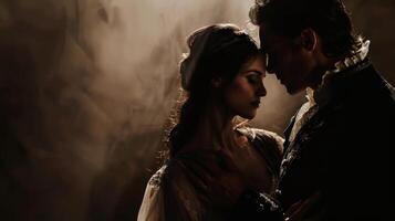 A bride and groom embrace during their wedding portrait session photo