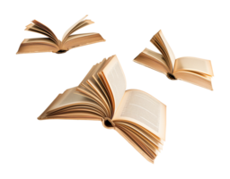 Flying Books Fantasy Isolated on Transparent Background png
