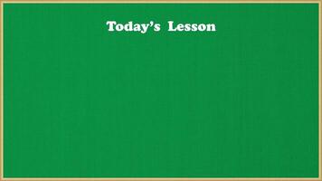 Today's lesson animation background on green board video