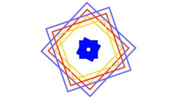 a blue and red geometric shape with a blue center png