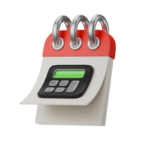 calculator calendar financial balance accounting and tax audit day isolated 3d icon illustration element png