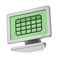 spreadsheet with tables document file in office accounting application program finance theme isolated 3d icon illustration element png
