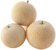 A group of cantaloupe melon isolated on a transparent background png