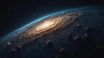 A Cosmic View of a Spiral Galaxy from a Distant Planet photo