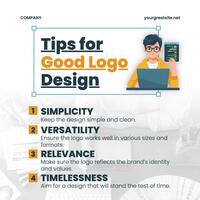 Tips & Trick for Good Logo Design Linkedin Post template
