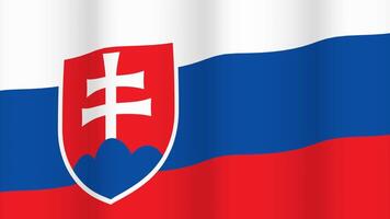 Full Screen waving flag of Slovakia video