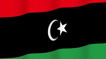 Full Screen waving flag of Libya video